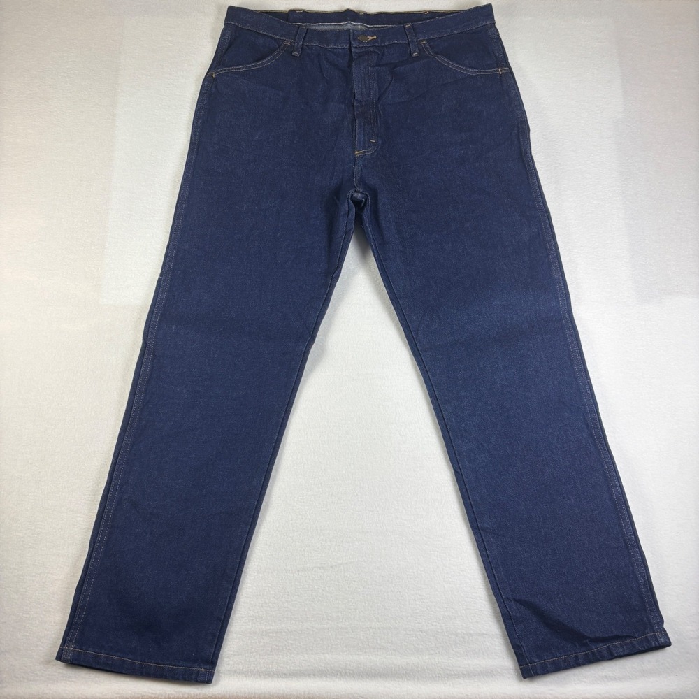 New Wrangler Authentics Mens Straight Leg Jeans Dark Wash Blue Denim 40x32 NWOT